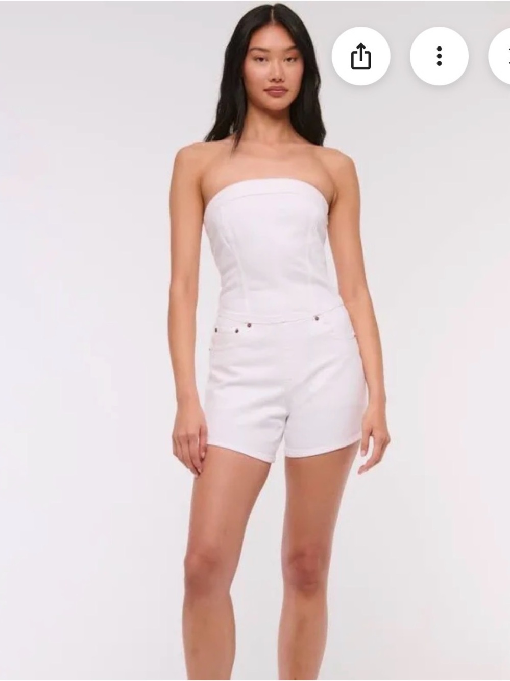 Abercrombie & Fitch Strapless White Denim Romper